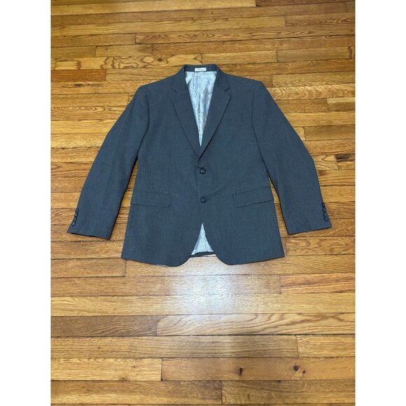 JF J. Ferrar Men's Blazer Jacket Size 36S Gray Solid Stretch Slim Fit Sport Coat - Picture 1 of 7